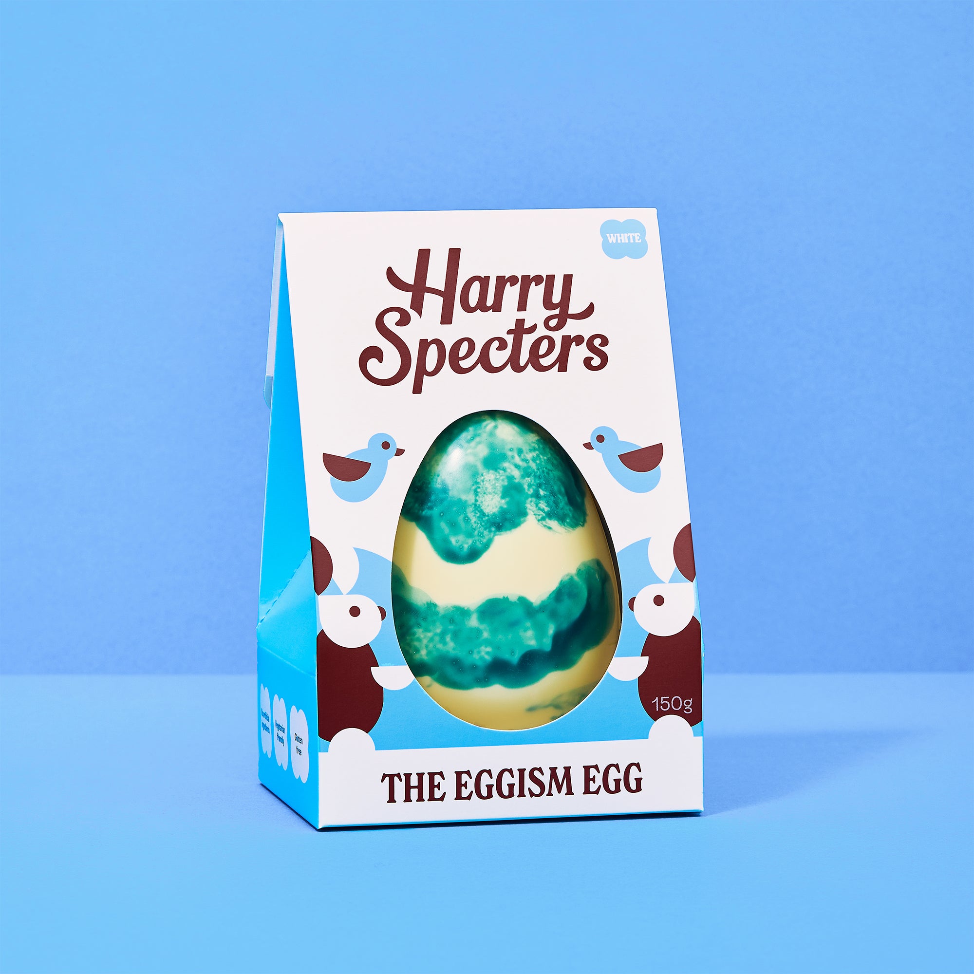Eggism white chocolate Easter Egg in colourful packaging