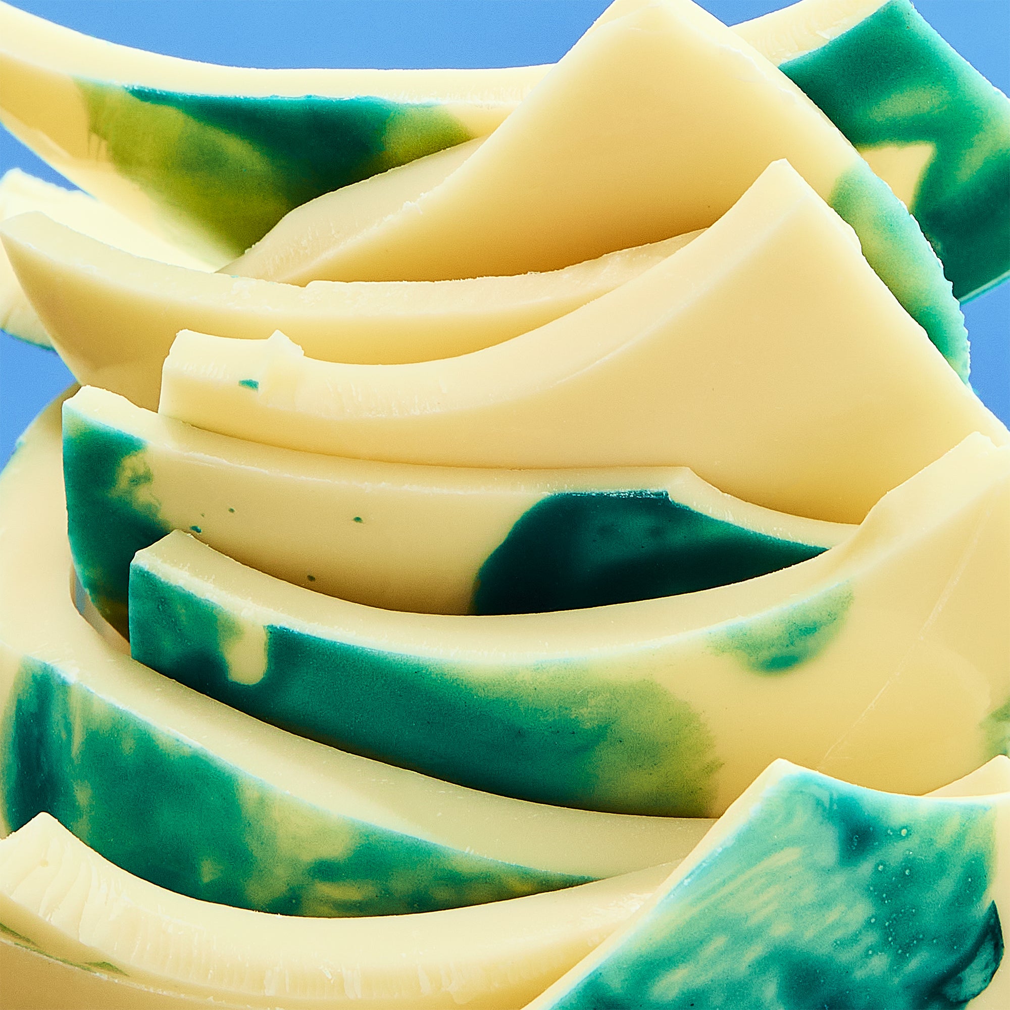 A stack of white chocolate luxury Easter egg pieces
