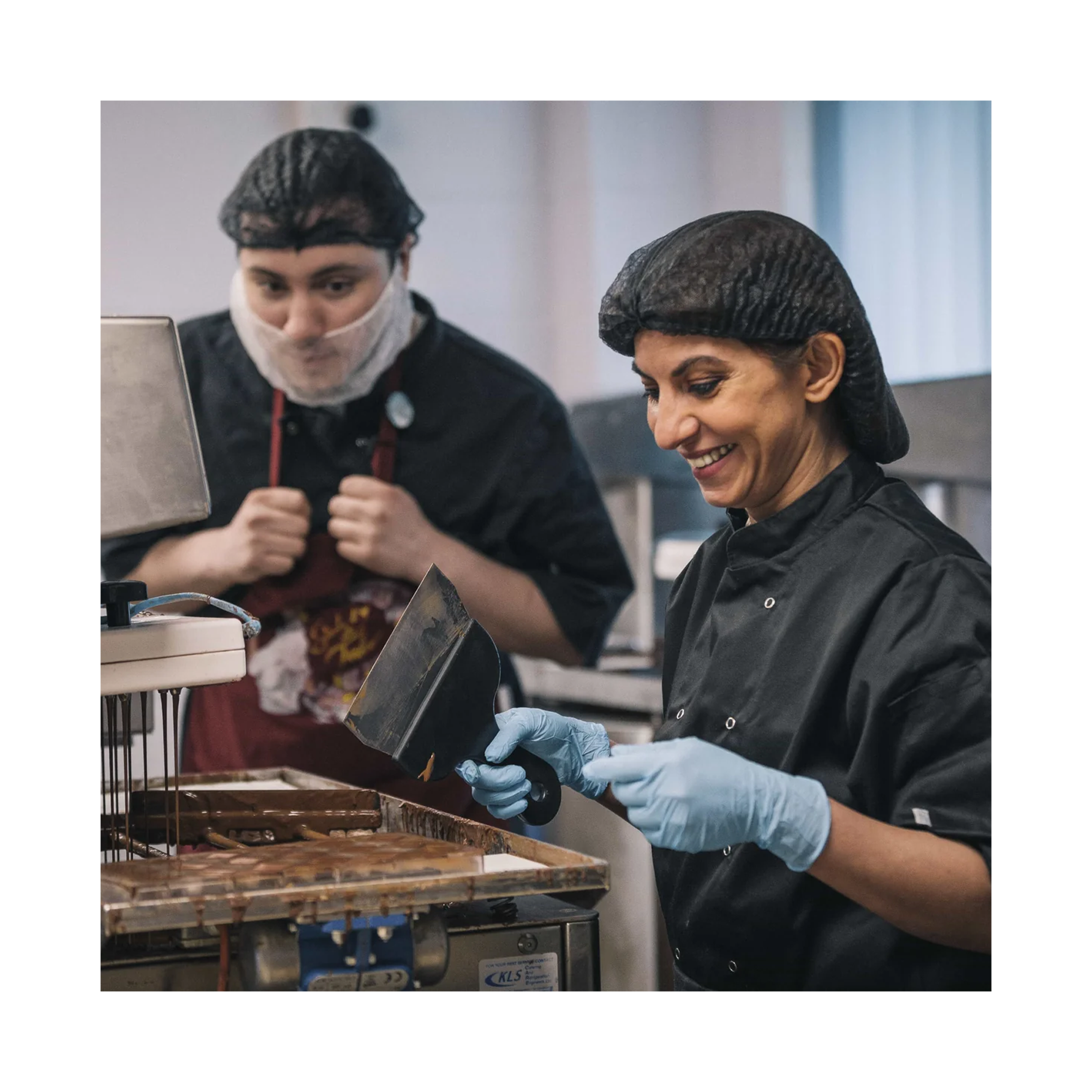An artisan chocolatier making luxury chocolates