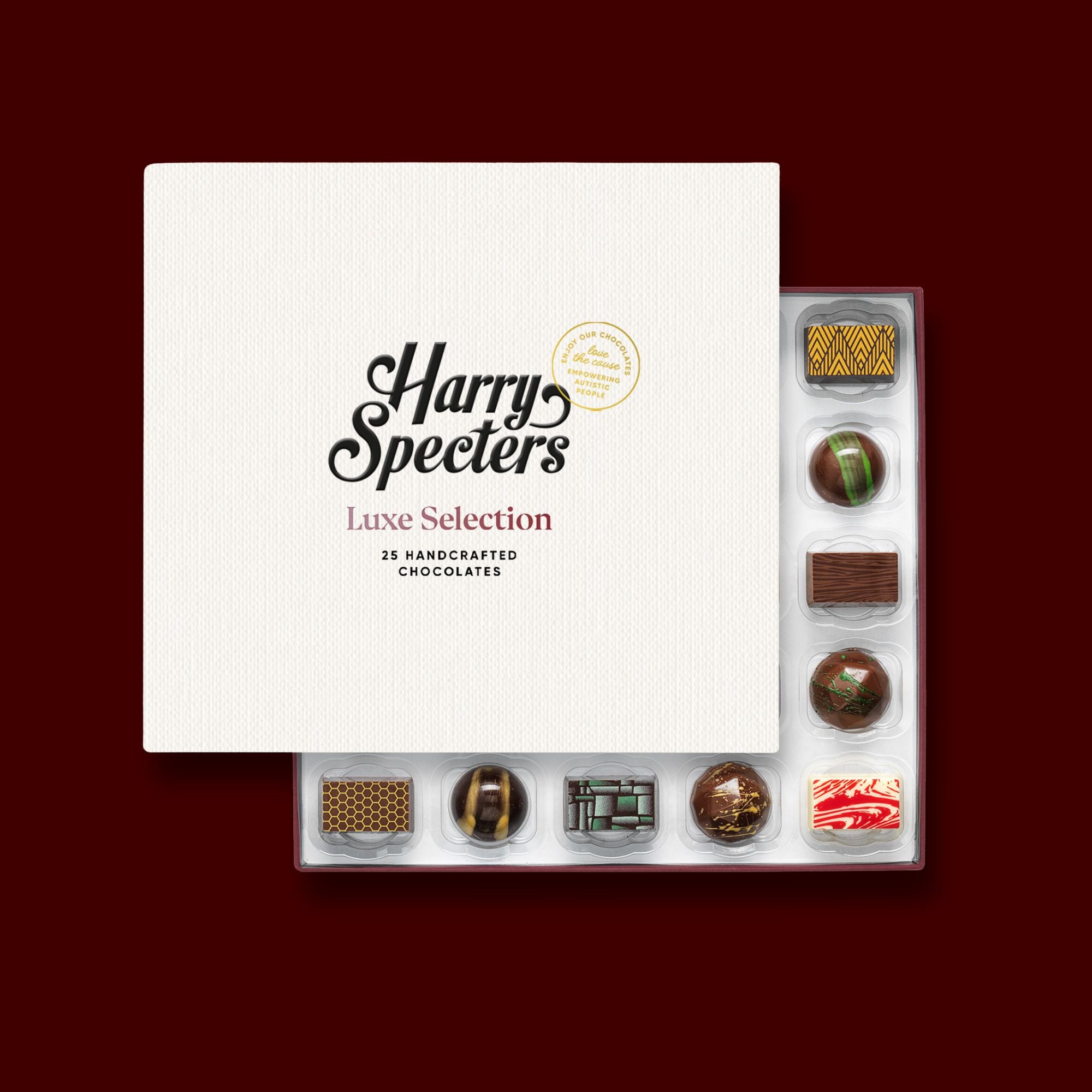 A luxury chocolate box for a special occasion featuring 25 artisan chocolates