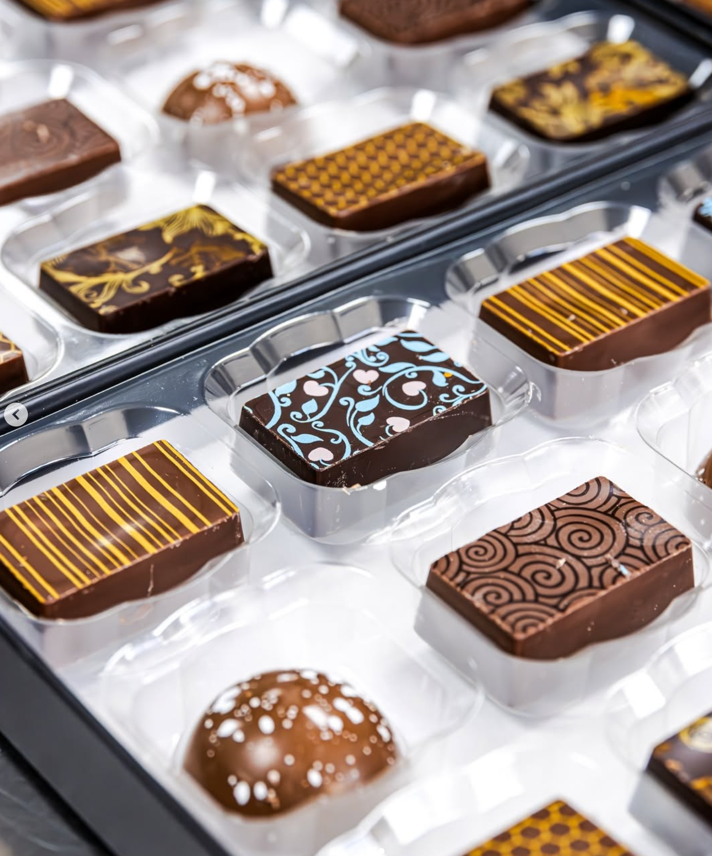 A close of of some luxury chocolate boxes