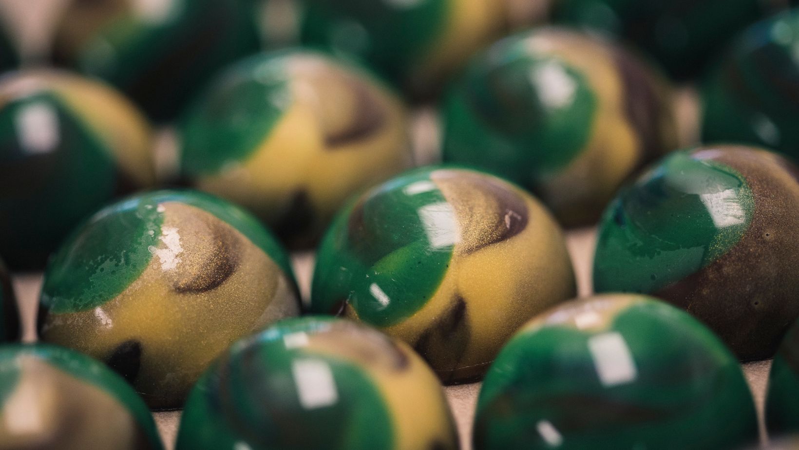 A selection of hand decorated luxury artisan chocolates