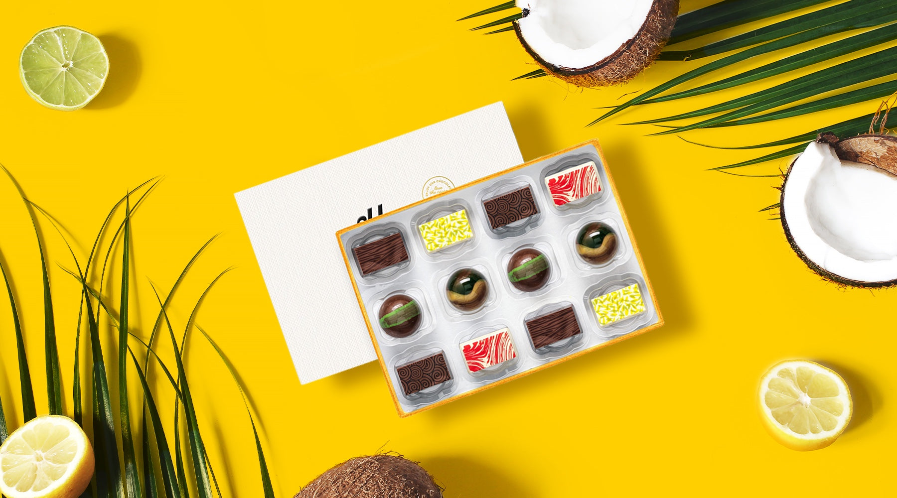 A box of limited edition summer chocolates 