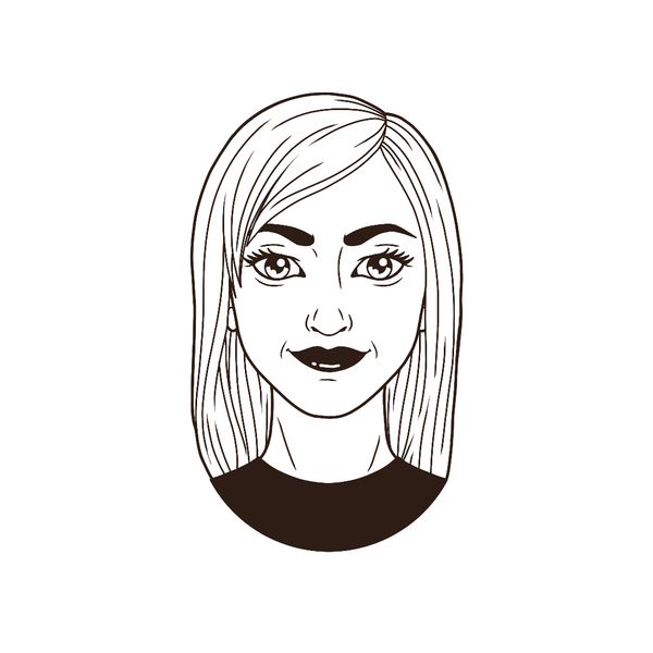 A line drawing illustration of Mona who is the founder and head chocolatier of Harry Specters