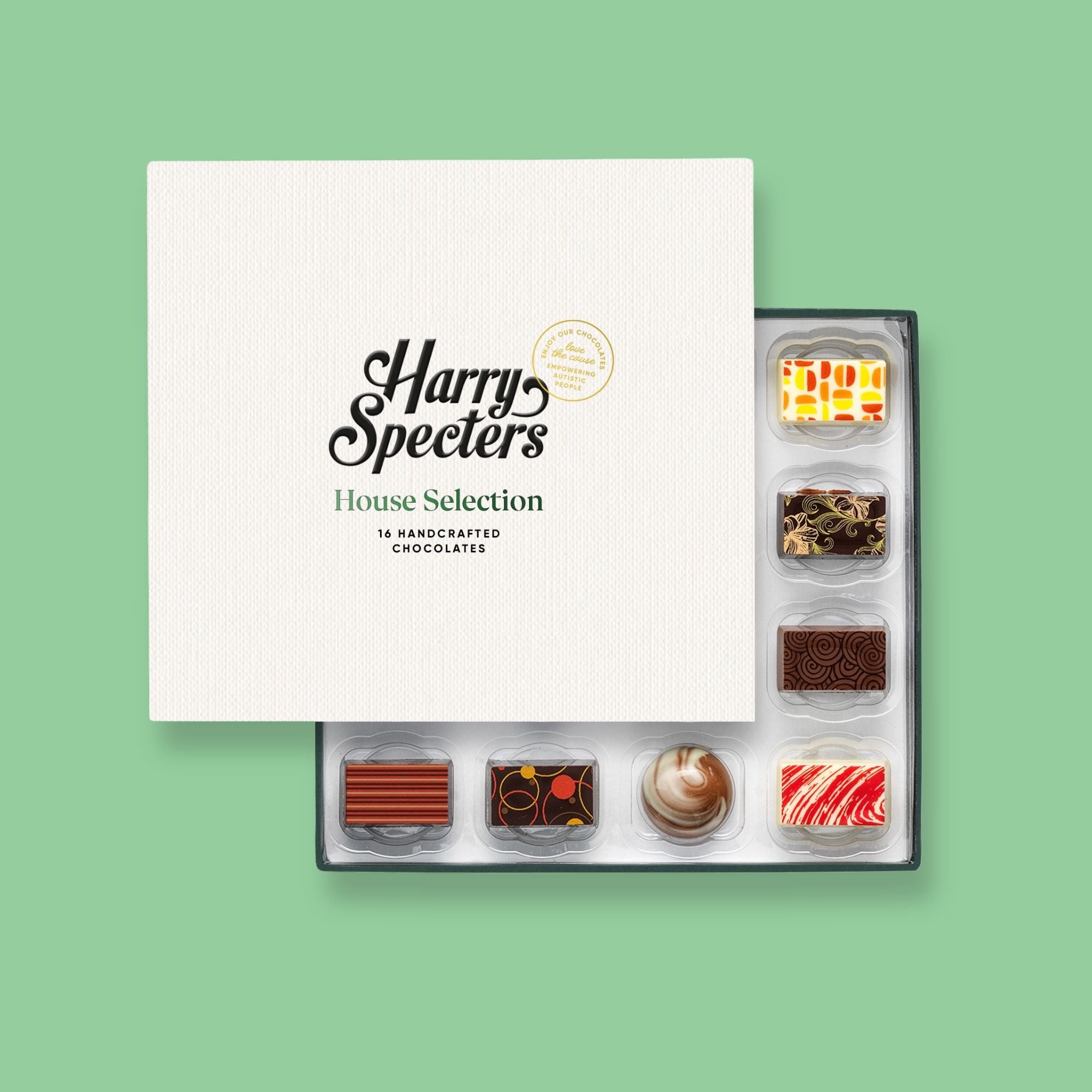 A premium chocolate box for a special occasion featuring 16 artisan chocolates