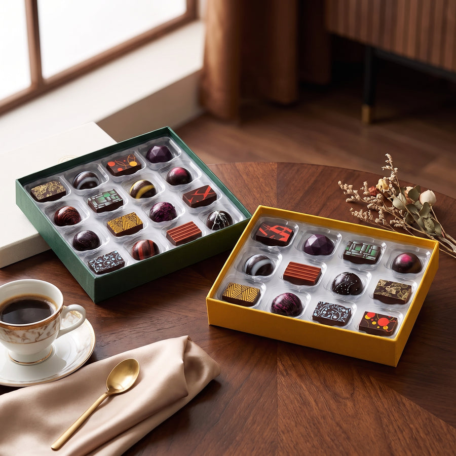 Harry Specters Plant based chocolate box on the table