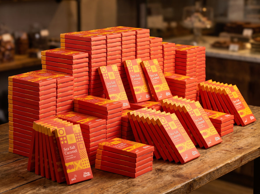 Large Bespoke PwC chocolate bar Order Harry Specters