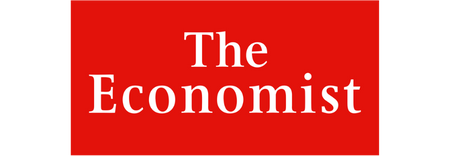 The Economist logo on a red background