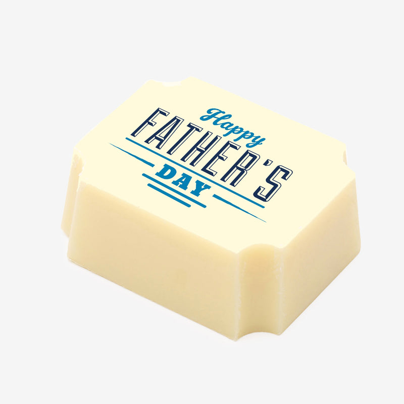 A white chocolate with a Happy Father's Day message