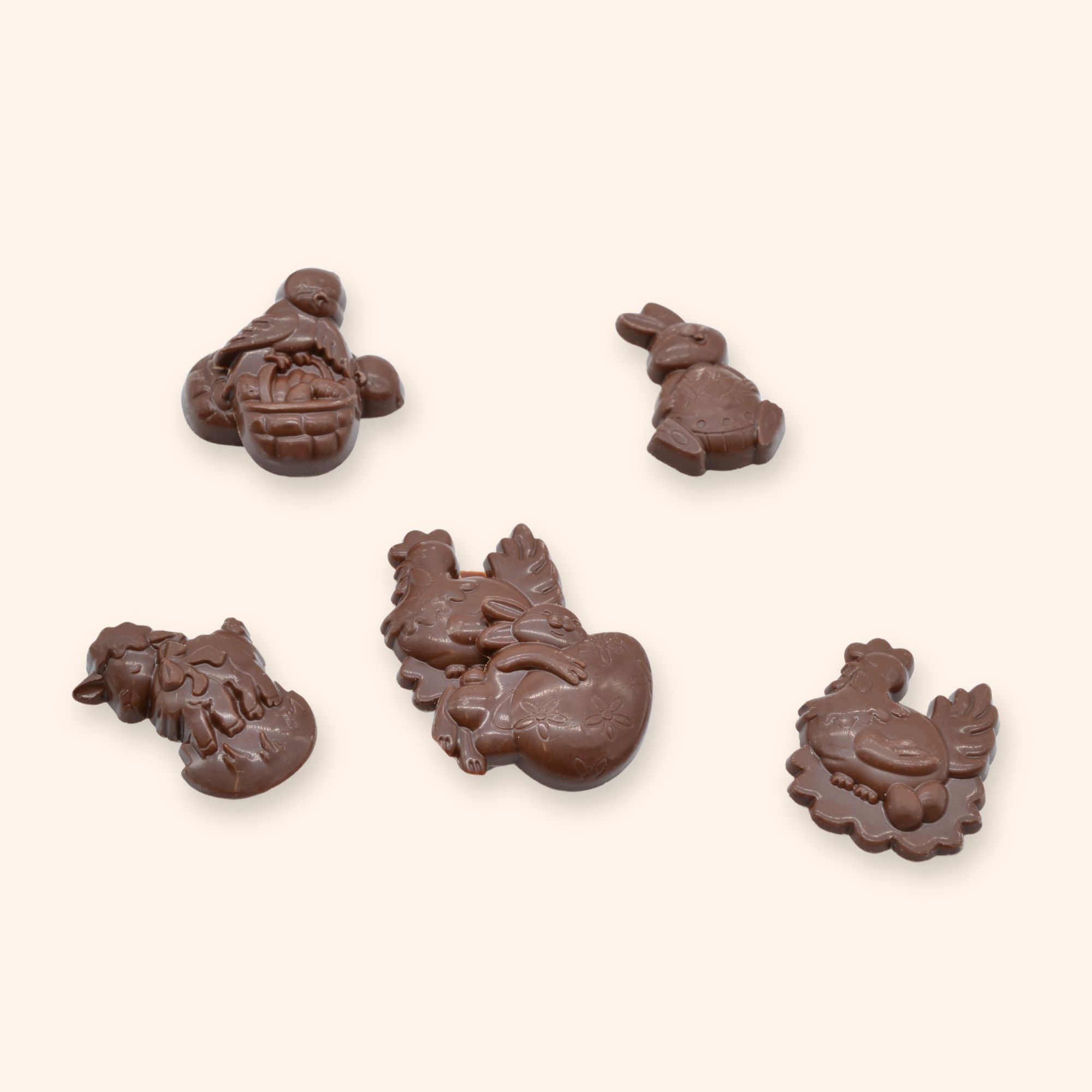 A pile of milk Chocolate Easter Bunny Shapes 