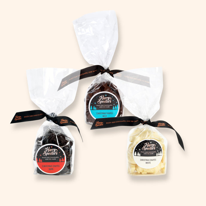 The Christmas Milk, Dark, and White Chocolate Shapes Bundle of 3